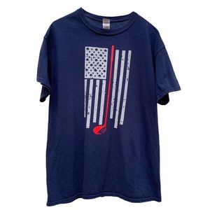 American Flag Golf Club Golf Ball T-Shirt Patriotic USA July 4th Stars Stripes
